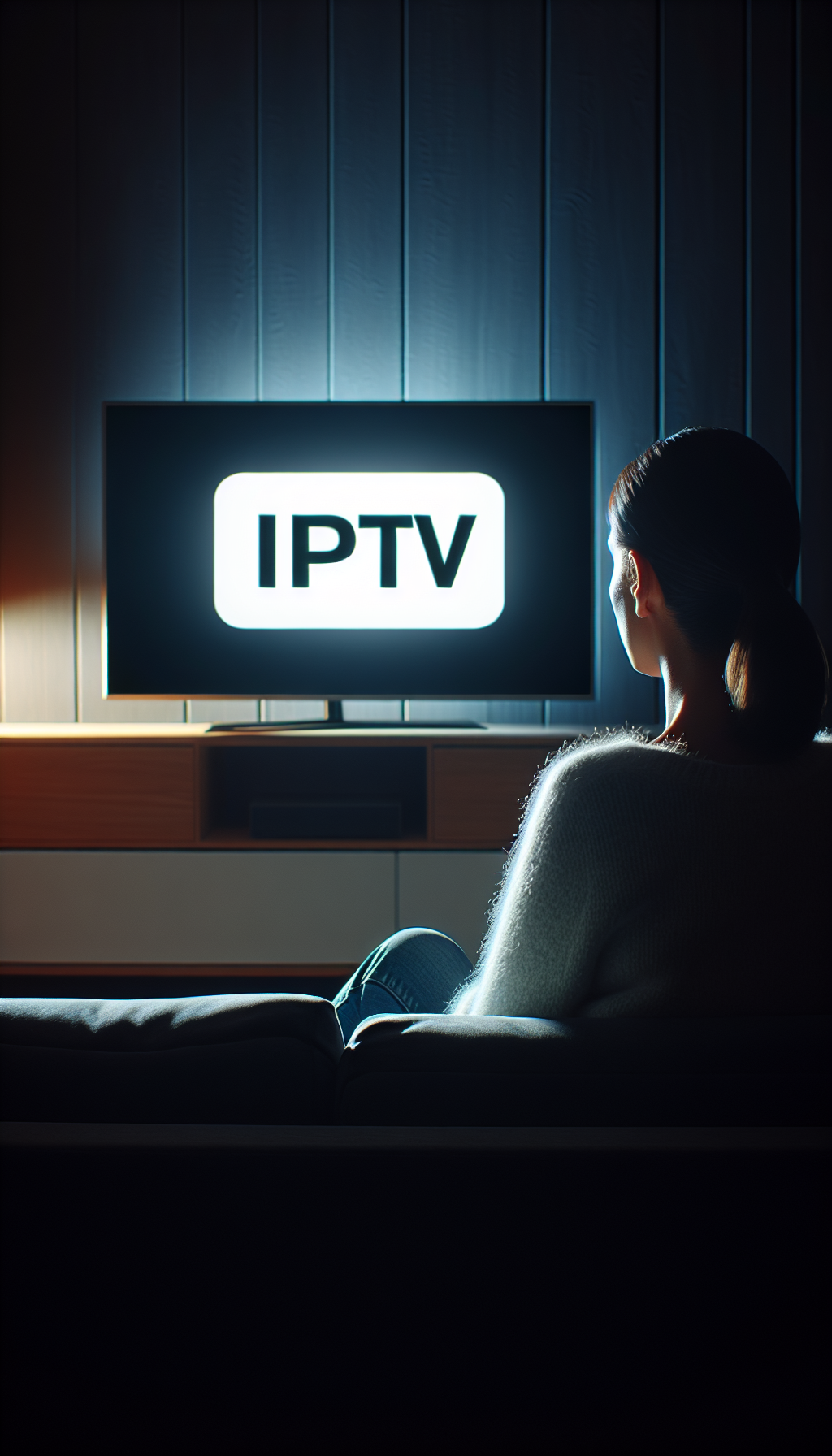 Woman watching IPTV Service